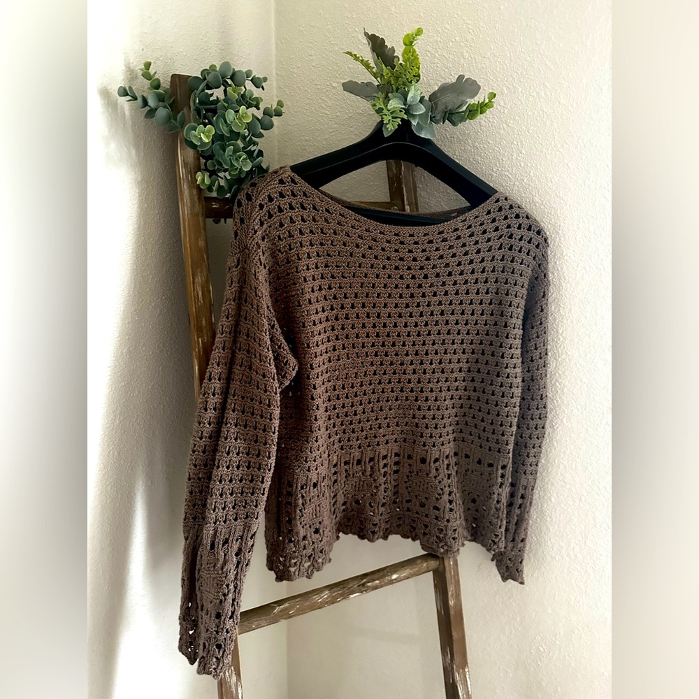 Jeanne Pierre Open Knit Sweater